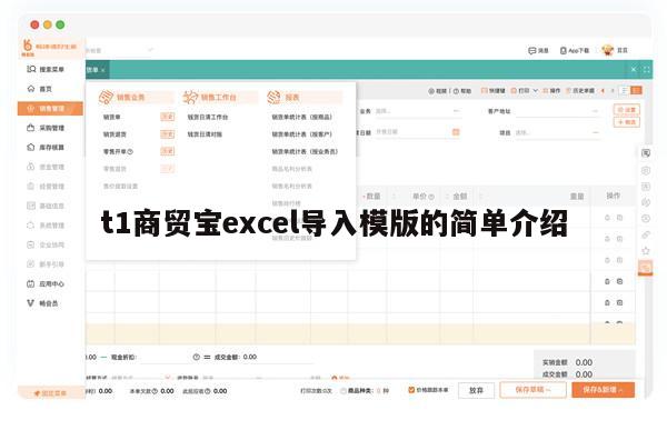 t1商贸宝excel导入模版的简单介绍