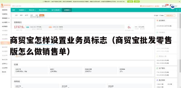 商贸宝怎样设置业务员标志（商贸宝批发零售版怎么做销售单）