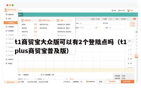 t1商贸宝大众版可以有2个登陆点吗（t1plus商贸宝普及版）