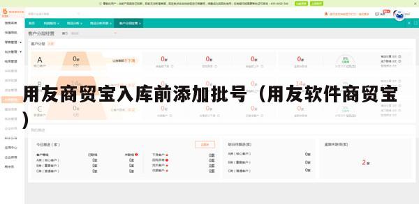 用友商贸宝入库前添加批号（用友软件商贸宝）