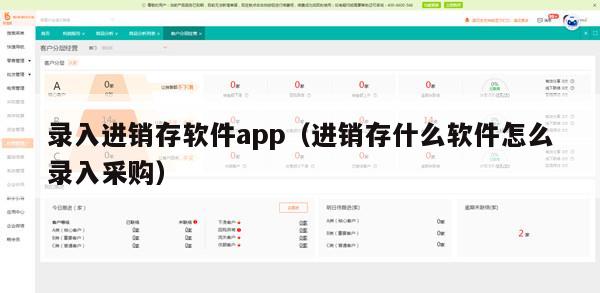 录入进销存软件app（进销存什么软件怎么录入采购）