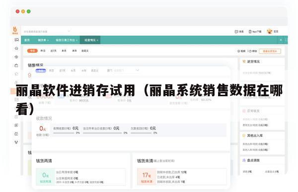 丽晶软件进销存试用（丽晶系统销售数据在哪看）