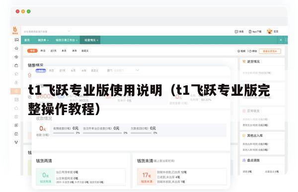 t1飞跃专业版使用说明（t1飞跃专业版完整操作教程）
