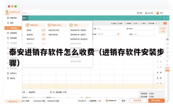 泰安进销存软件怎么收费（进销存软件安装步骤）