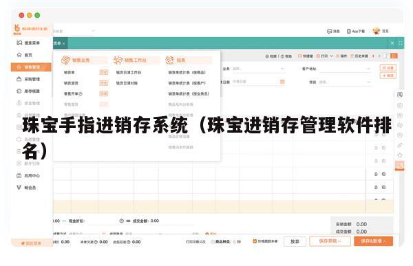 珠宝手指进销存系统（珠宝进销存管理软件排名）