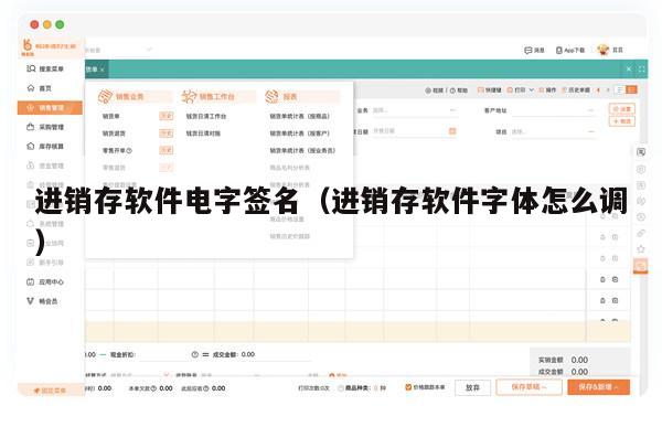 进销存软件电字签名（进销存软件字体怎么调）