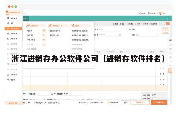 浙江进销存办公软件公司（进销存软件排名）