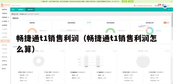 畅捷通t1销售利润（畅捷通t1销售利润怎么算）