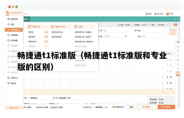 畅捷通t1标准版（畅捷通t1标准版和专业版的区别）