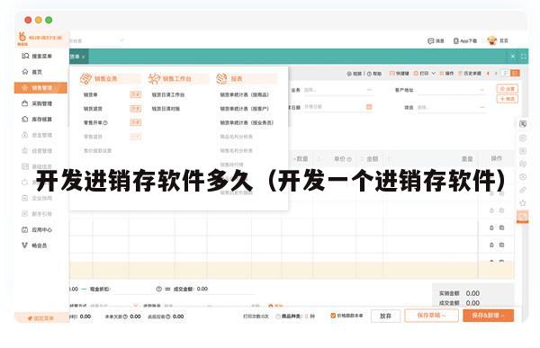开发进销存软件多久（开发一个进销存软件）