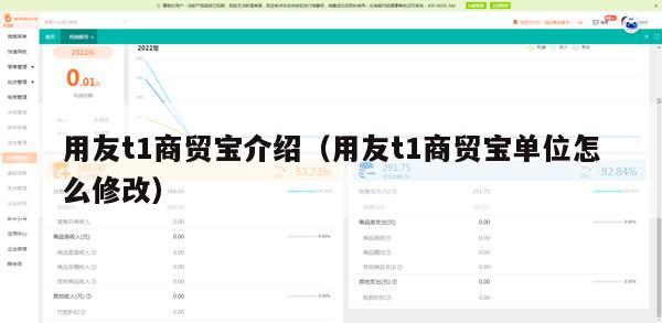 用友t1商贸宝介绍（用友t1商贸宝单位怎么修改）