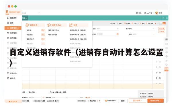 自定义进销存软件（进销存自动计算怎么设置）