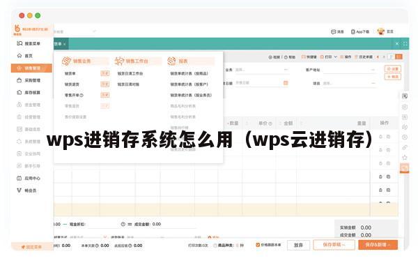 wps进销存系统怎么用（wps云进销存）