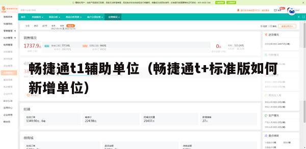 畅捷通t1辅助单位（畅捷通t+标准版如何新增单位）