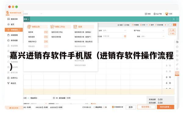 嘉兴进销存软件手机版（进销存软件操作流程）
