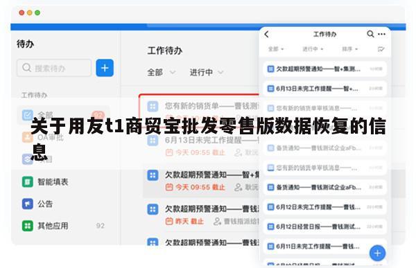 关于用友t1商贸宝批发零售版数据恢复的信息