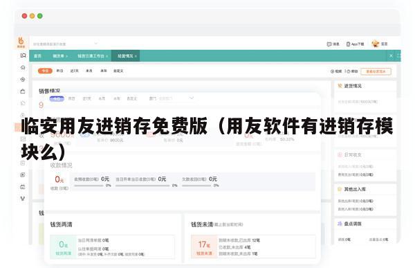 临安用友进销存免费版（用友软件有进销存模块么）