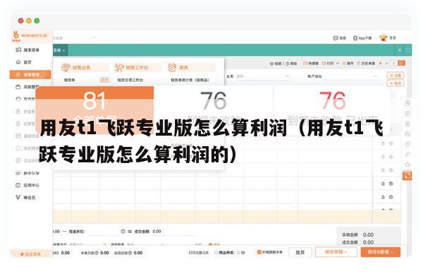 用友t1飞跃专业版怎么算利润（用友t1飞跃专业版怎么算利润的）