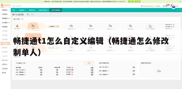 畅捷通t1怎么自定义编辑（畅捷通怎么修改制单人）