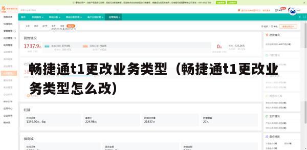 畅捷通t1更改业务类型（畅捷通t1更改业务类型怎么改）