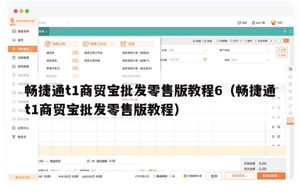 畅捷通t1商贸宝批发零售版教程6（畅捷通t1商贸宝批发零售版教程）