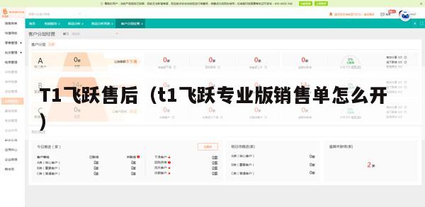 T1飞跃售后（t1飞跃专业版销售单怎么开）