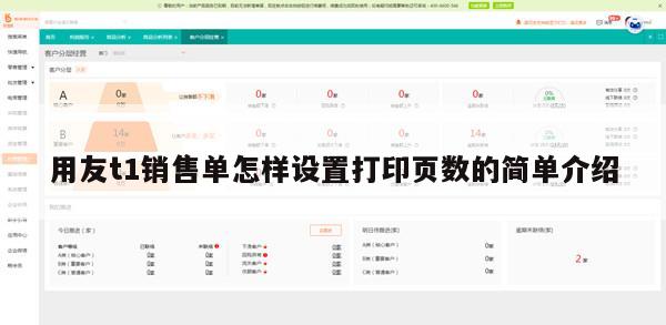 用友t1销售单怎样设置打印页数的简单介绍