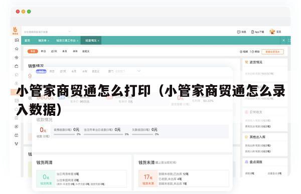 小管家商贸通怎么打印（小管家商贸通怎么录入数据）