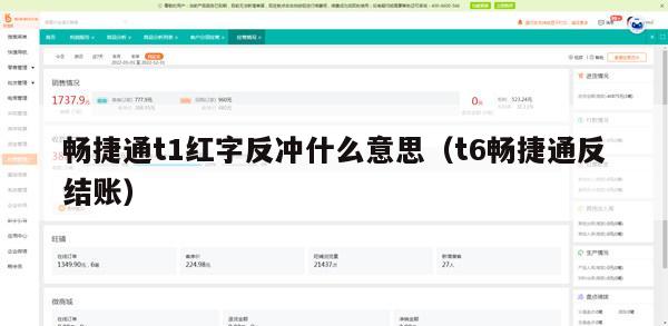 畅捷通t1红字反冲什么意思（t6畅捷通反结账）